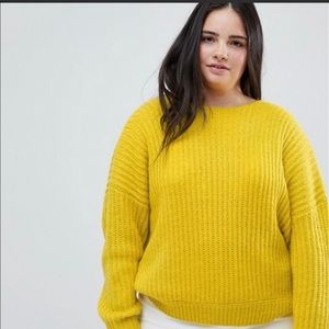 ASOS Curve v-back chunky sweater plus size 14